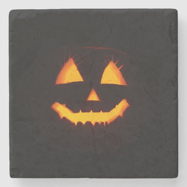 Dessous-de-verre En Pierre Jack-o'-lantern éclairé (Devant)