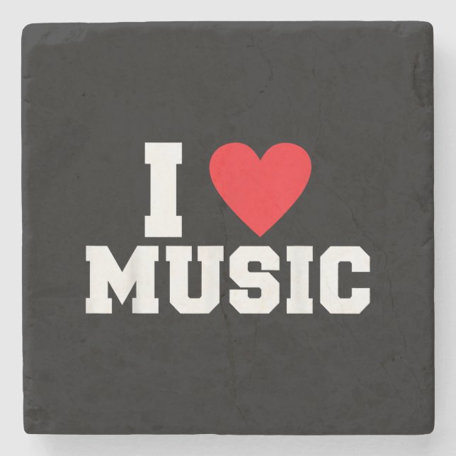Dessous-de-verre En Pierre J'adore Music Lover (Devant)