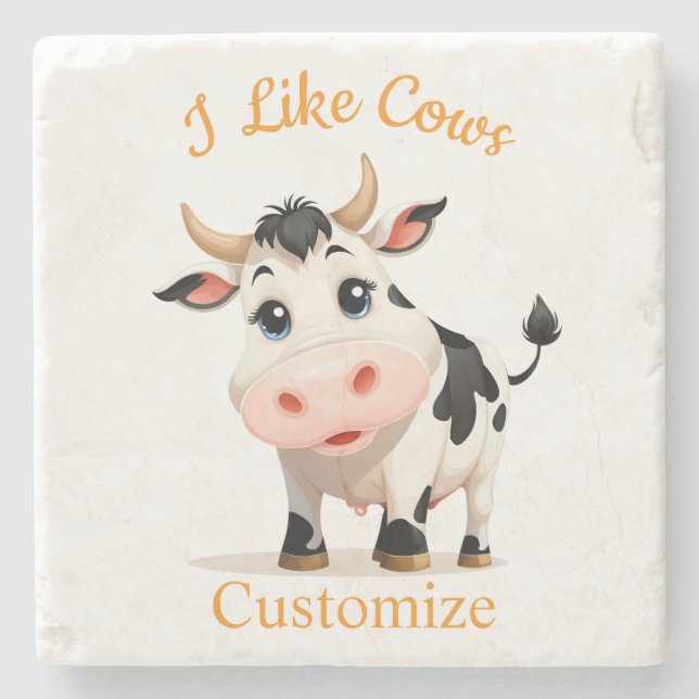 Dessous-de-verre En Pierre J'Aime Cows Art Thunder_Cove (Devant)