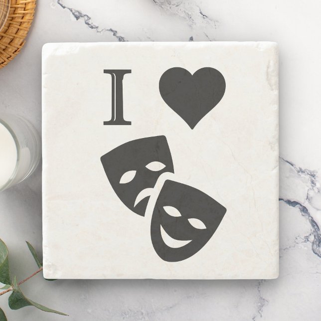 Dessous-de-verre En Pierre J'aime le théâtre (Créateur téléchargé)