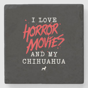 Dessous-de-verre En Pierre J'Aime Les Films D'Horreur Et Mon Propriétaire De