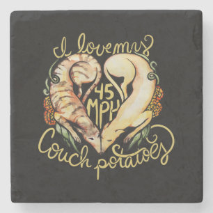 Dessous-de-verre En Pierre J'aime les greyhounds mignon 45 MPH Couch pommes d