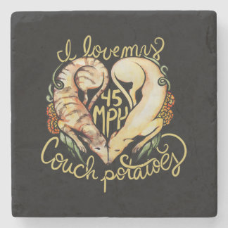 Dessous-de-verre En Pierre J'aime les greyhounds mignon 45 MPH Couch pommes d