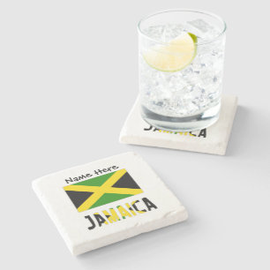 Dessous-de-verre En Pierre Jamaïque et Jamaïque avec votre nom