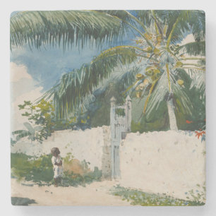 Dessous-de-verre En Pierre Jardin à Nassau, les Bahamas (Art des Caraïbes)