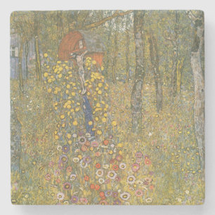 Dessous-de-verre En Pierre Jardin agricole avec Crucifix (par Gustav Klimt)