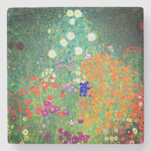 Dessous-de-verre En Pierre Jardin aux fleurs Gustav Klimt