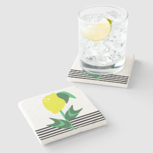 Dessous-de-verre En Pierre Jardin de fruits de citron bandes de plantes