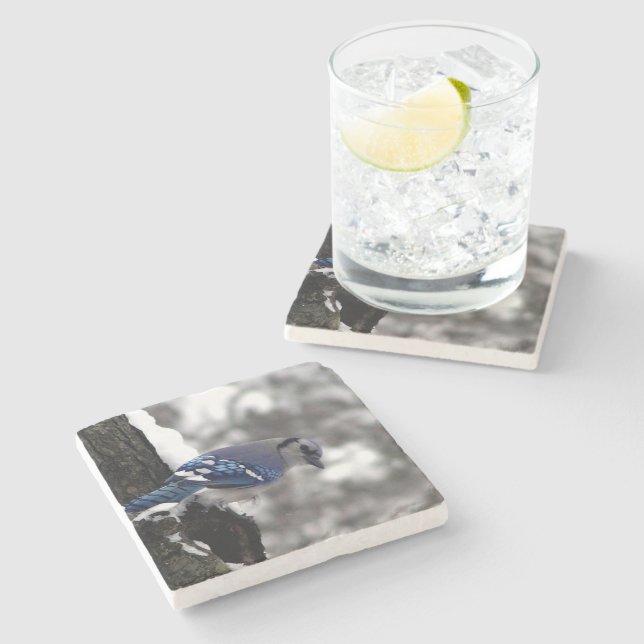 Dessous-de-verre En Pierre Jay bleu hiver (Côté)