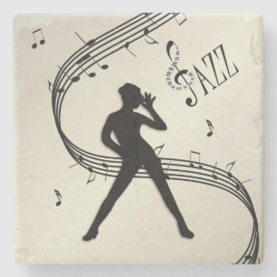 Dessous-de-verre En Pierre Jazz Dance Golden Music Dessous de verre en pierre