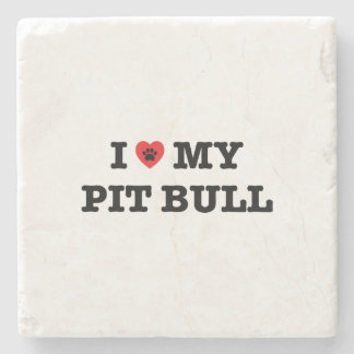 Dessous-de-verre En Pierre Je Coeur Mon Pit Bull