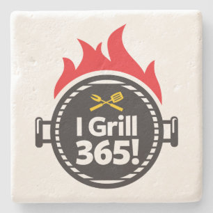 Dessous-de-verre En Pierre Je grille 365 !