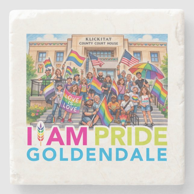 Dessous-de-verre En Pierre Je suis Pride Community Stone Coaster  (Devant)