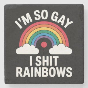 Dessous-de-verre En Pierre Je suis tellement gay arc-en-ciel drôle Fierté LGB