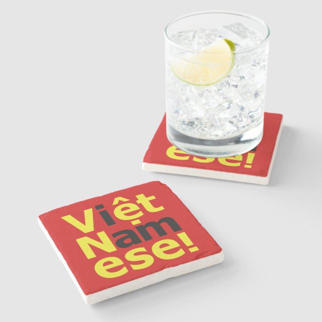 Dessous-de-verre En Pierre je suis Viêt Namese ! (Côté)