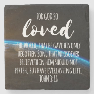 Dessous-de-verre En Pierre Jean 3:16 Bible Verse Christian