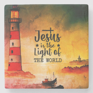 Dessous-de-verre En Pierre Jean 8 Jésus est la Lumière du Phare Mondial