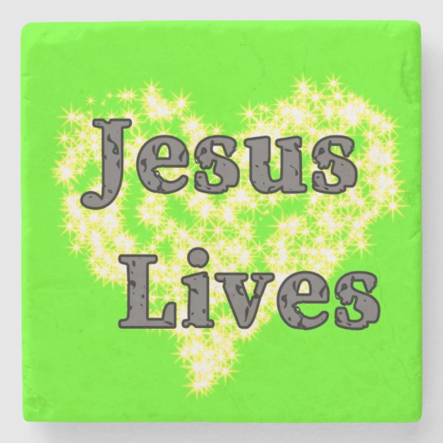 Dessous-de-verre En Pierre Jesus vit Coaster en marbre (Devant)