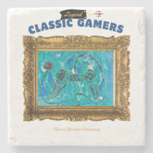 Dessous-de-verre En Pierre Jeu Cool de joueurs classiques