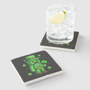 Dessous-de-verre En Pierre Jeu vidéo drôle de la Saint-Patrick sur le Leprech