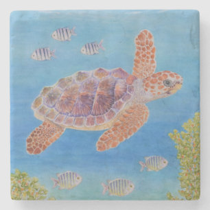 Dessous-de-verre En Pierre Jeune tortue marine caouanne