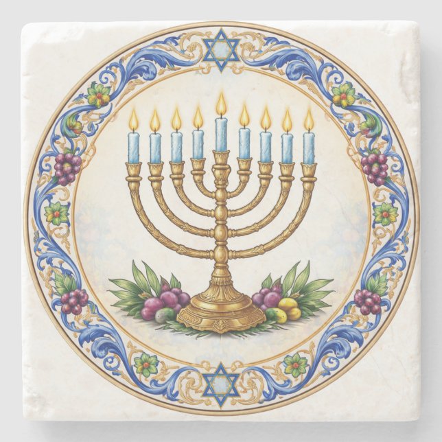 Dessous-de-verre En Pierre Jewish marble coaster (Devant)