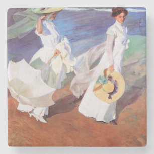 Dessous-de-verre En Pierre Joaquin Sorolla Femmes Promenade Plage