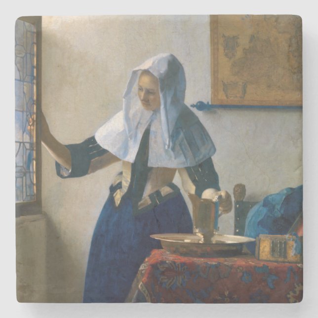 Dessous-de-verre En Pierre Johannes Vermeer - Femme avec un lanceur d'eau (Devant)