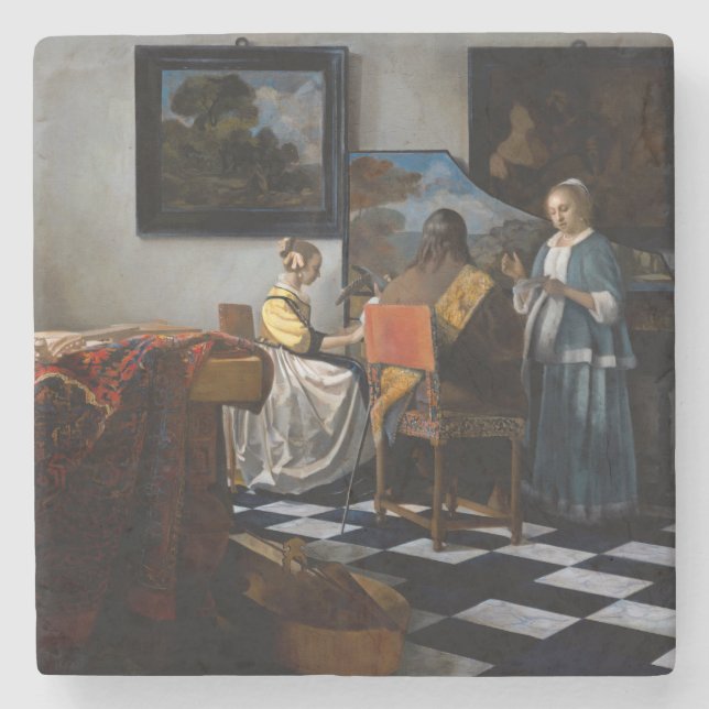 Dessous-de-verre En Pierre Johannes Vermeer - Le Concert (Devant)