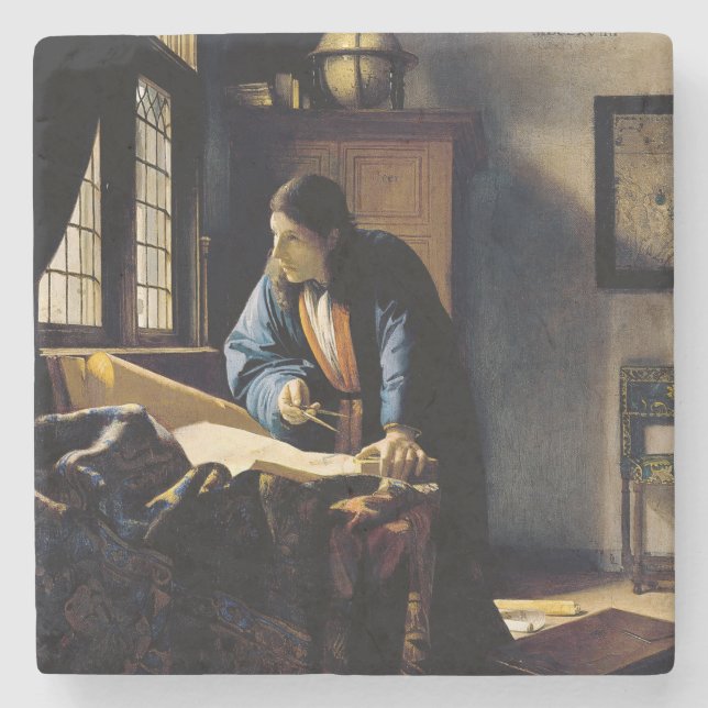 Dessous-de-verre En Pierre Johannes Vermeer - Le géographe (Devant)