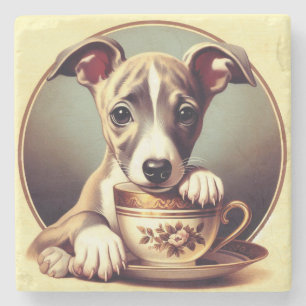 Dessous-de-verre En Pierre Joli chiot Whippet