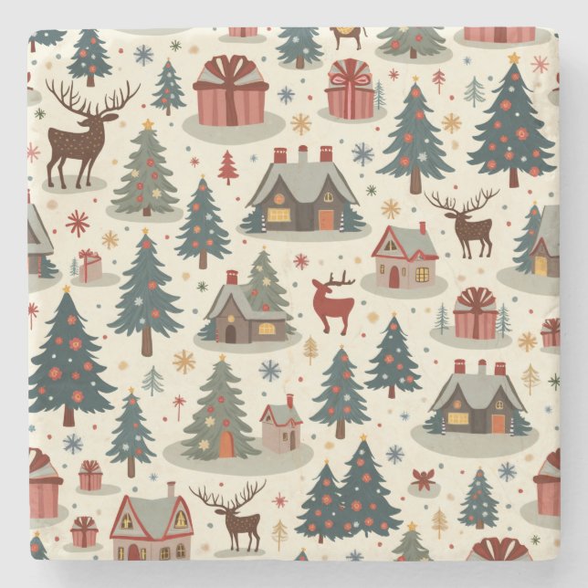 Dessous-de-verre En Pierre Joli Dessous de verre en pierre de Noël (Devant)