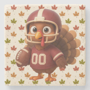 Dessous-de-verre En Pierre Joli dindon de football du jour de Thanksgiving