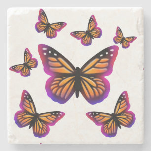 Dessous-de-verre En Pierre Joli papillon aquarelle élégant