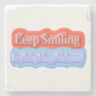 Dessous-de-verre En Pierre Jolie Conception D'Oeuvres D'Art Sur "Keep Smiling