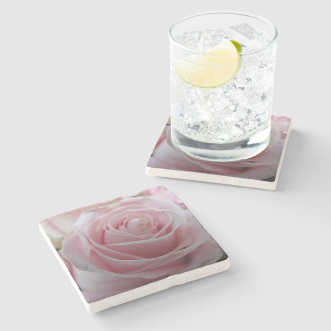 Dessous-de-verre En Pierre Jolie fleur de rose (Côté)
