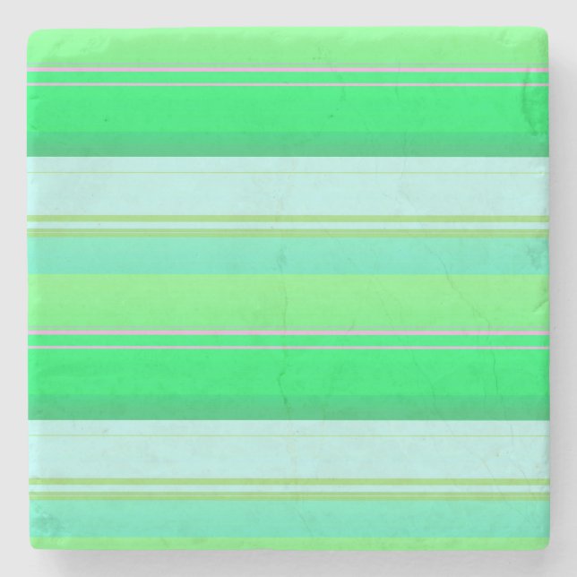 Dessous-de-verre En Pierre Jolies rayures vert aqua (Devant)