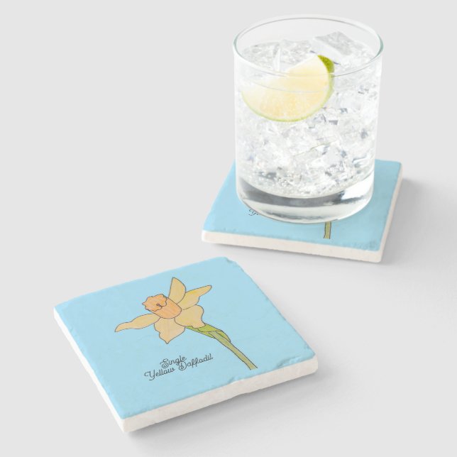 Dessous-de-verre En Pierre Jonquille jaune unique  (Côté)