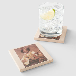 Dessous-de-verre En Pierre "Joueur de banjo"