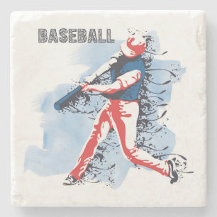 Dessous-de-verre En Pierre Joueur de baseball très Cool et coloré Swing