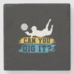 Dessous-de-verre En Pierre Joueur de volley-ball Pouvez-Vous Le Creuser ?