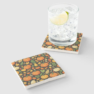 Dessous-de-verre En Pierre Jour de la récolte des Motifs citrouilles Automne