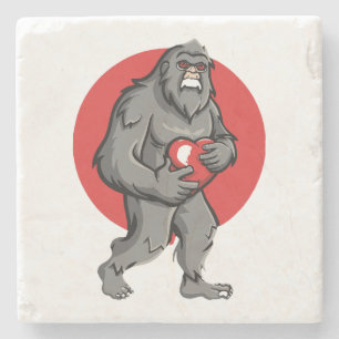 Dessous-de-verre En Pierre jour des valentines du coeur de bigfoot