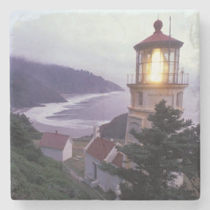 Dessous-de-verre En Pierre Journée brumeuse sur la côte de l'Oregon à l'Hecet