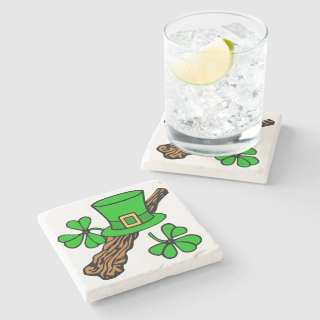 DESSOUS-DE-VERRE EN PIERRE JOYE ST.PATRICK'S DAY (Côté)