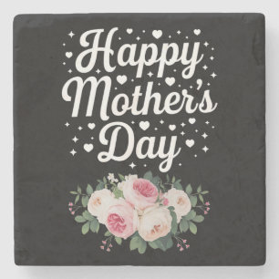 Dessous-de-verre En Pierre Joyeuse fête des Mères Maman fleur adorable Grand-