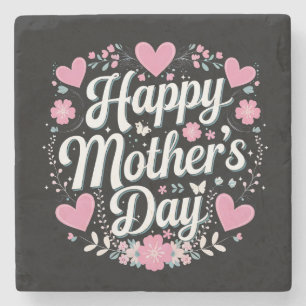 Dessous-de-verre En Pierre Joyeuse fête des Mères Maman mignonne florale Gran