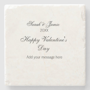 Dessous-de-verre En Pierre Joyeuse Saint-Valentin nom date message simple ele