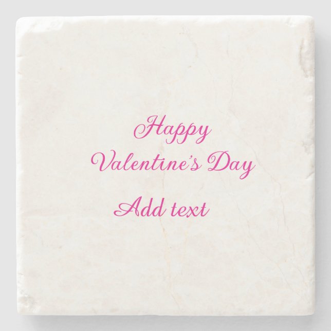Dessous-de-verre En Pierre Joyeuse Saint-Valentin texte rose nom message (Devant)