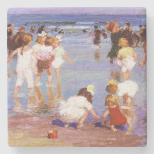 Dessous-de-verre En Pierre Joyeuses journées à la plage (par E.H. Potthast)